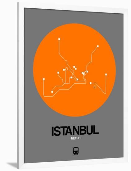 Istanbul Orange Subway Map-NaxArt-Framed Art Print