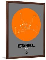 Istanbul Orange Subway Map-NaxArt-Framed Art Print