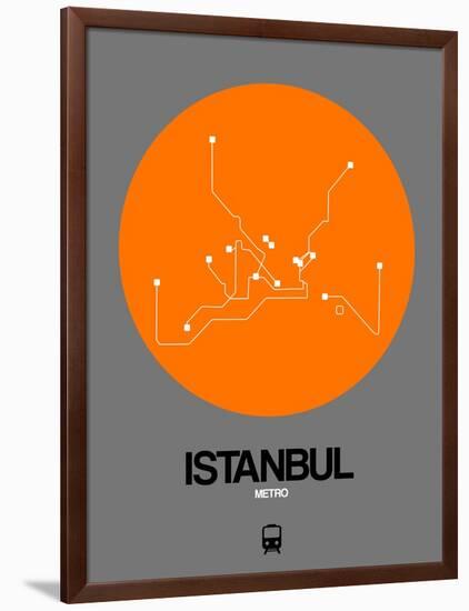 Istanbul Orange Subway Map-NaxArt-Framed Art Print