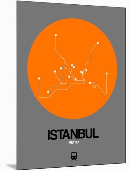 Istanbul Orange Subway Map-NaxArt-Mounted Art Print