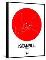 Istanbul Red Subway Map-NaxArt-Framed Stretched Canvas