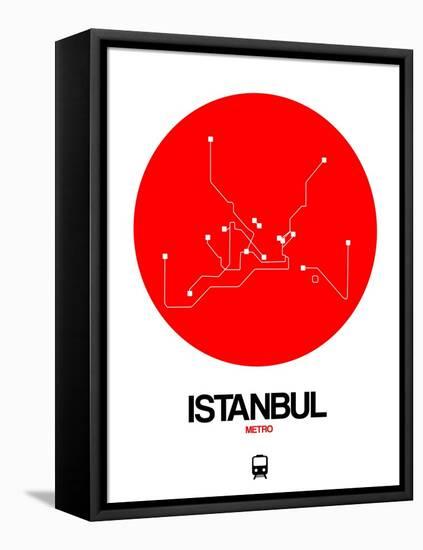 Istanbul Red Subway Map-NaxArt-Framed Stretched Canvas