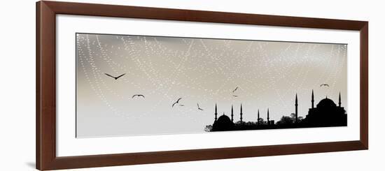 Istanbul Silhouette-bahadirozbey-Framed Art Print