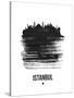 Istanbul Skyline Brush Stroke - Black-NaxArt-Stretched Canvas