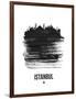 Istanbul Skyline Brush Stroke - Black-NaxArt-Framed Art Print