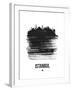 Istanbul Skyline Brush Stroke - Black-NaxArt-Framed Art Print
