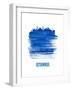 Istanbul Skyline Brush Stroke - Blue-NaxArt-Framed Art Print