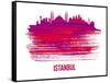 Istanbul Skyline Brush Stroke - Red-NaxArt-Framed Stretched Canvas