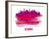 Istanbul Skyline Brush Stroke - Red-NaxArt-Framed Art Print