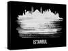 Istanbul Skyline Brush Stroke - White-NaxArt-Stretched Canvas