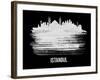 Istanbul Skyline Brush Stroke - White-NaxArt-Framed Art Print