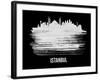 Istanbul Skyline Brush Stroke - White-NaxArt-Framed Art Print