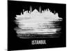 Istanbul Skyline Brush Stroke - White-NaxArt-Mounted Art Print