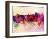 Istanbul Skyline in Watercolor Background-paulrommer-Framed Art Print