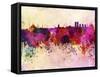 Istanbul Skyline in Watercolor Background-paulrommer-Framed Stretched Canvas