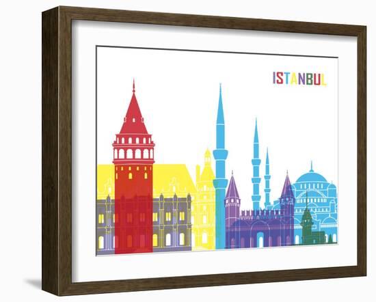 Istanbul Skyline Pop-paulrommer-Framed Art Print