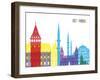 Istanbul Skyline Pop-paulrommer-Framed Art Print