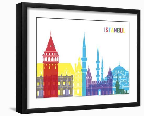 Istanbul Skyline Pop-paulrommer-Framed Art Print