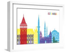 Istanbul Skyline Pop-paulrommer-Framed Art Print