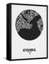 Istanbul Street Map Black on White-NaxArt-Framed Stretched Canvas