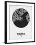Istanbul Street Map Black on White-NaxArt-Framed Art Print