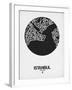 Istanbul Street Map Black on White-NaxArt-Framed Premium Giclee Print