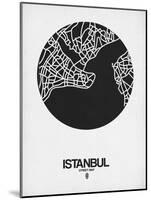 Istanbul Street Map Black on White-NaxArt-Mounted Art Print