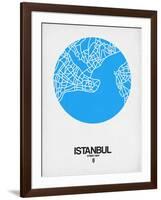 Istanbul Street Map Blue-NaxArt-Framed Art Print