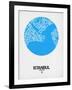 Istanbul Street Map Blue-NaxArt-Framed Art Print