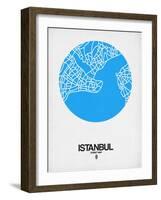 Istanbul Street Map Blue-NaxArt-Framed Art Print