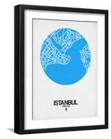 Istanbul Street Map Blue-NaxArt-Framed Art Print