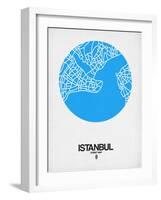 Istanbul Street Map Blue-NaxArt-Framed Art Print