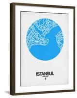 Istanbul Street Map Blue-NaxArt-Framed Art Print