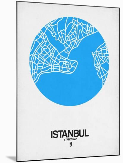 Istanbul Street Map Blue-NaxArt-Mounted Art Print