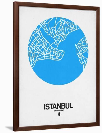 Istanbul Street Map Blue-NaxArt-Framed Art Print