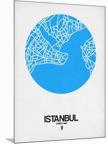 Istanbul Street Map Blue-NaxArt-Mounted Art Print