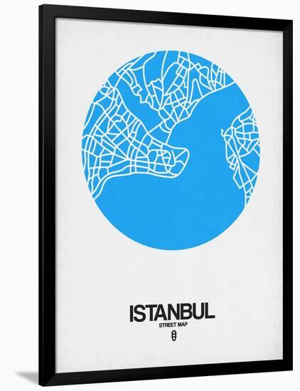 Istanbul Street Map Blue-NaxArt-Framed Art Print