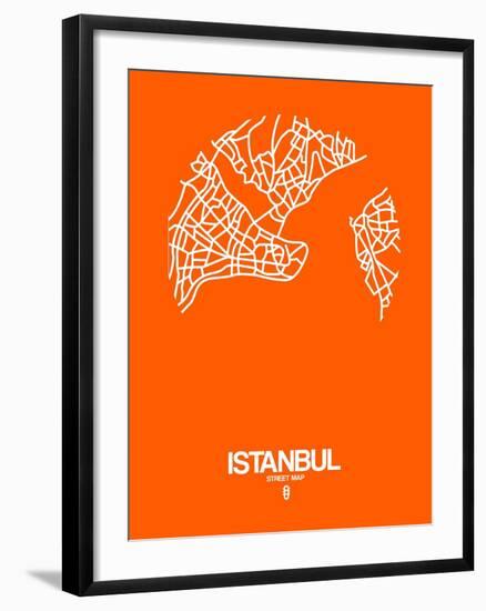 Istanbul Street Map Orange-NaxArt-Framed Art Print