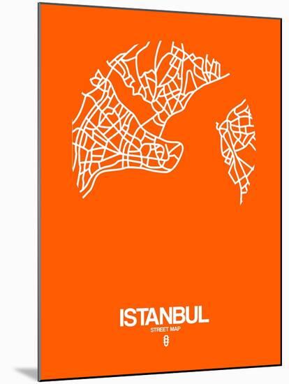 Istanbul Street Map Orange-NaxArt-Mounted Art Print