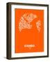 Istanbul Street Map Orange-NaxArt-Framed Art Print