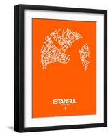 Istanbul Street Map Orange-NaxArt-Framed Art Print