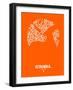 Istanbul Street Map Orange-NaxArt-Framed Art Print