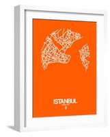 Istanbul Street Map Orange-NaxArt-Framed Art Print