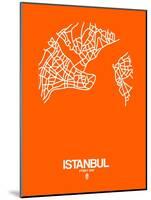 Istanbul Street Map Orange-NaxArt-Mounted Art Print