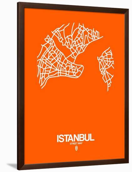 Istanbul Street Map Orange-NaxArt-Framed Art Print