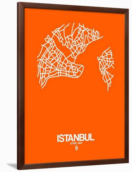 Istanbul Street Map Orange-NaxArt-Framed Art Print