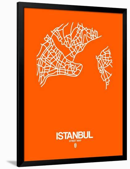 Istanbul Street Map Orange-NaxArt-Framed Art Print