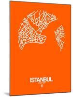Istanbul Street Map Orange-NaxArt-Mounted Art Print