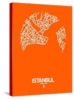 Istanbul Street Map Orange-NaxArt-Stretched Canvas