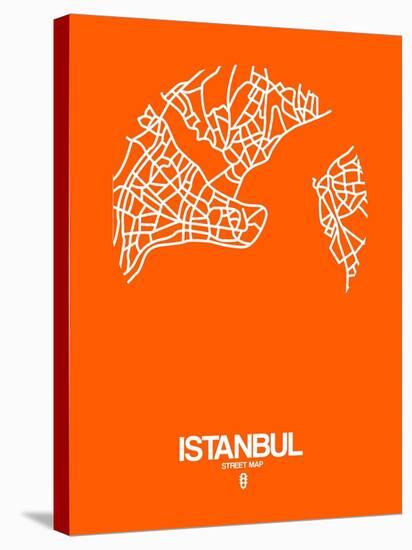 Istanbul Street Map Orange-NaxArt-Stretched Canvas